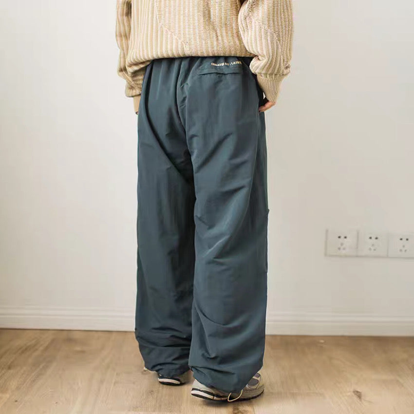 裾ドローコード ワイド パラシュートパンツ(5Colors)241105