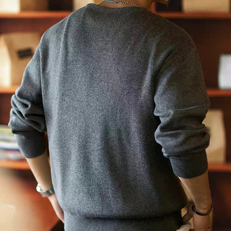 ヘンリーネック シンプル ニットプルオーバー(3Colors)250881