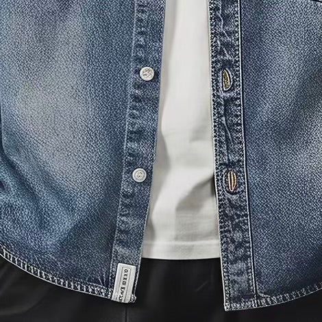 パッチワーク デザインデニムシャツ(1Color)260081