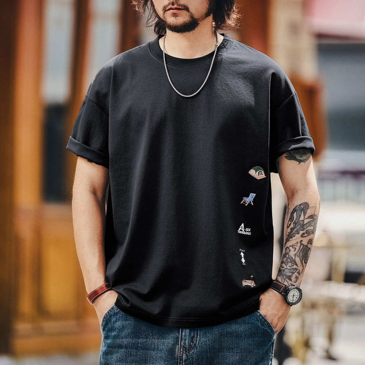 刺繍 キャンプロゴ Tシャツ(4Colors)250666