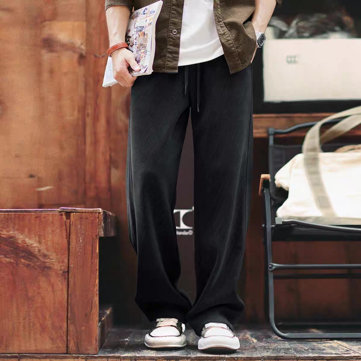 リラックス ワイド ドレープパンツ(2Colors)250855