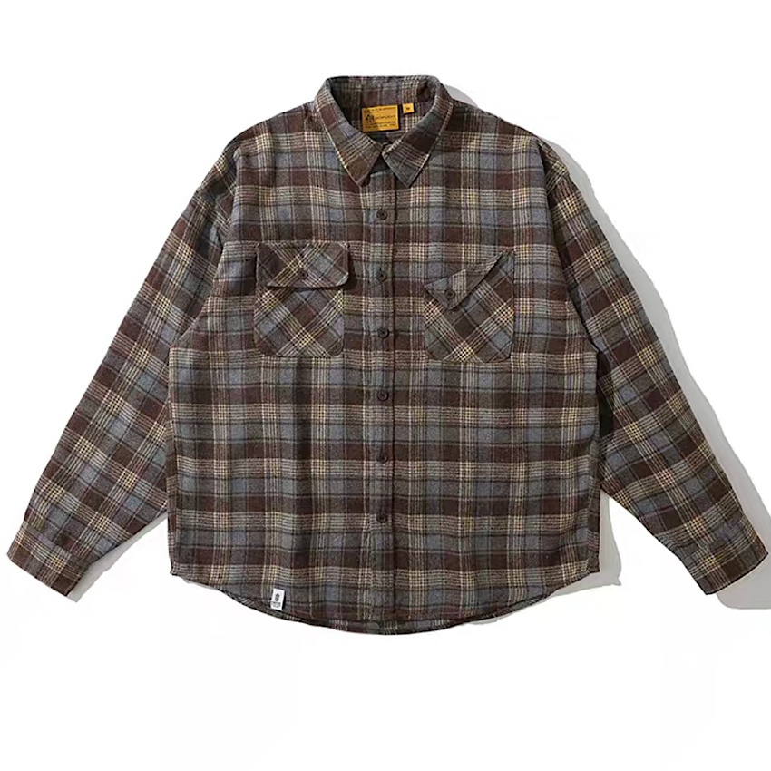 デザイン胸ポケット付 チェックシャツ(3Colors)250254