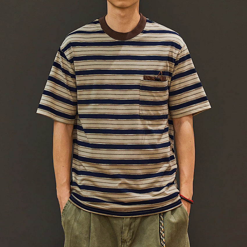 ドローコード付ポケット ボーダーTシャツ(2Colors)250337