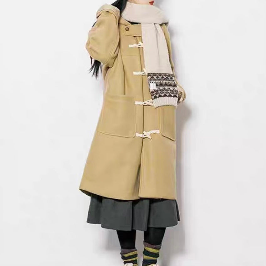ロング丈 シンプル ダッフルコート(2Colors)241145