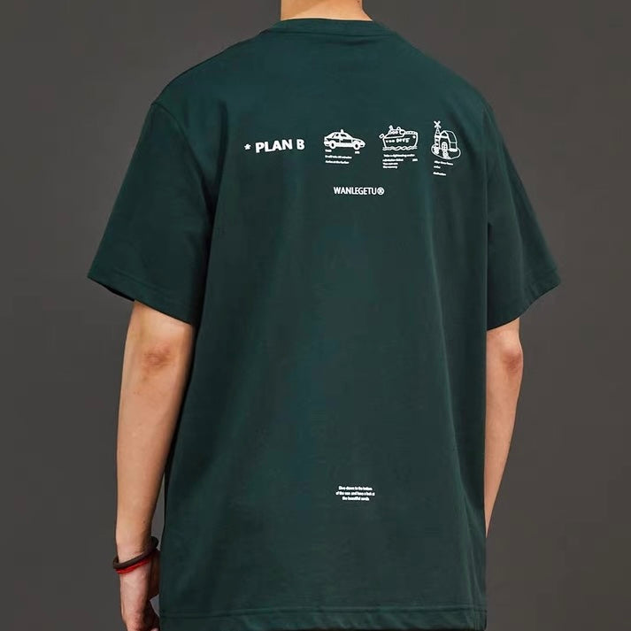 アウトドアイラスト シンプルTシャツ(2Colors)250609
