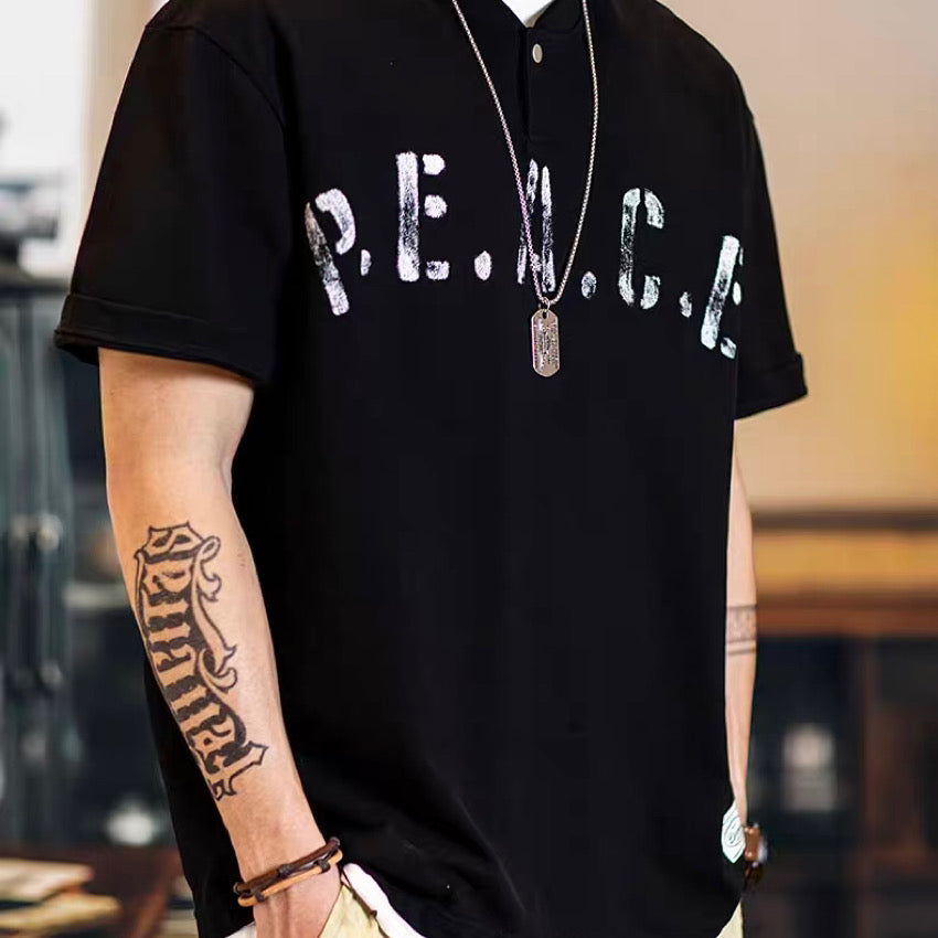 ビッグロゴ ヘンリーネックTシャツ(2Colors)250339