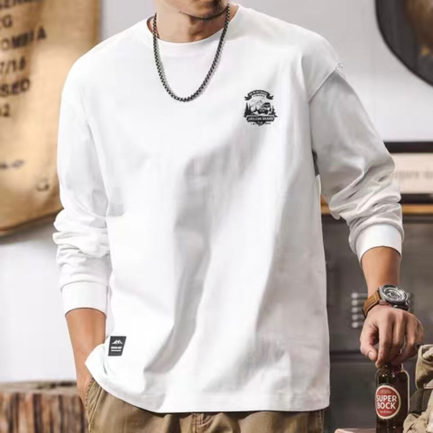 シンプルロゴ ドロップショルダー 長袖Tシャツ(1Color)250123
