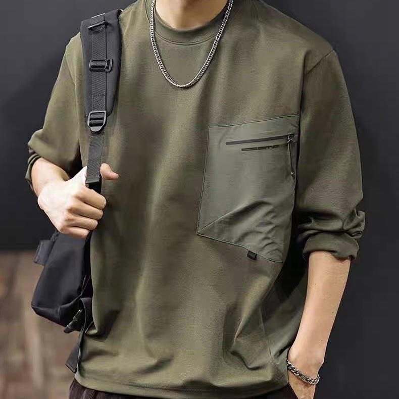 立体パッチポケット付 長袖Tシャツ(1Color)250698