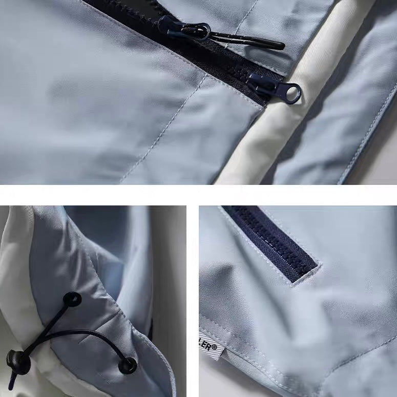 ワンポイントカラー シンプル マウンテンパーカー(6Colors)250710