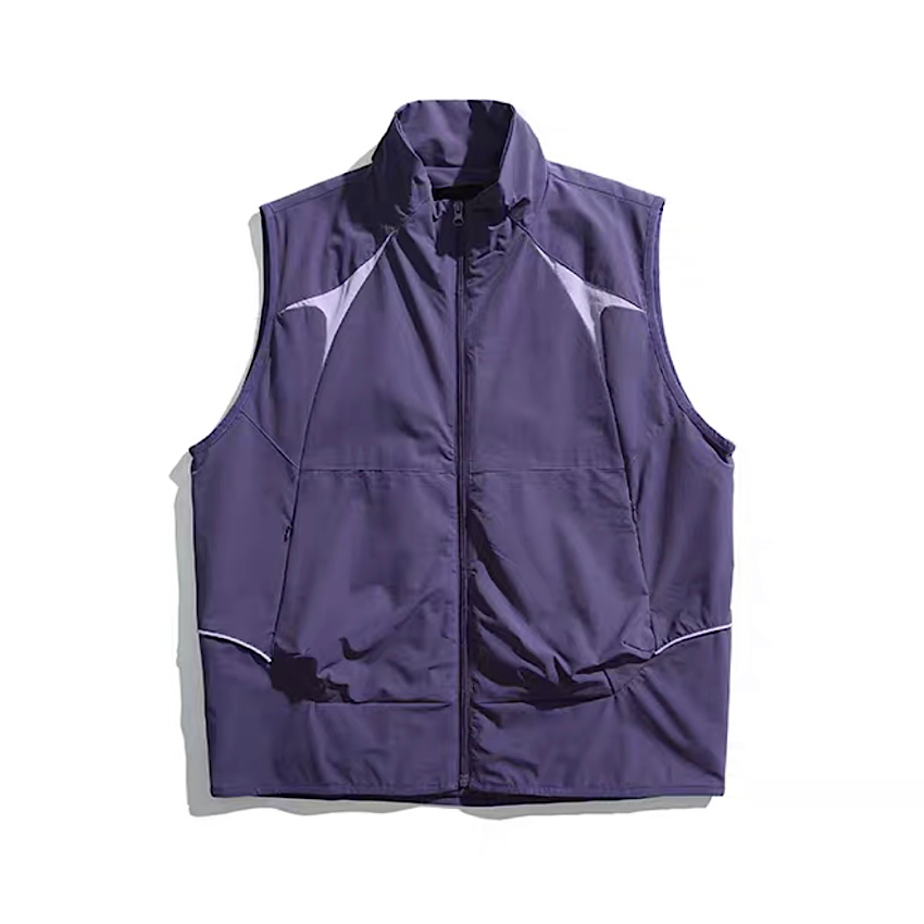 ジップ付ポケット スタンドカラーベスト(3Colors)250226