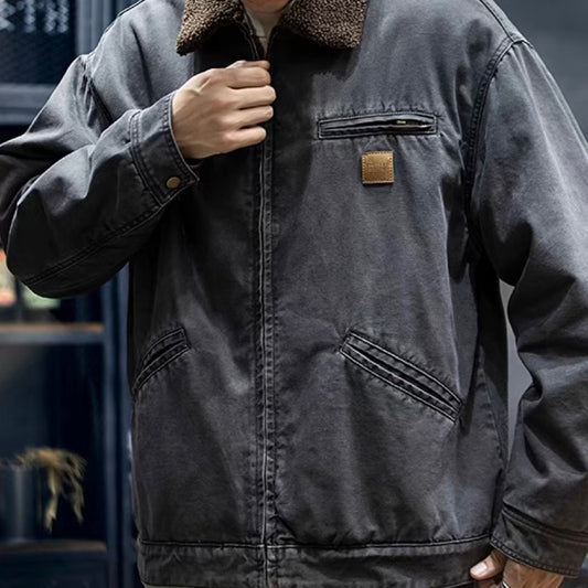 ヴィンテージテイスト ボア フルジップジャケット(2Colors)241031