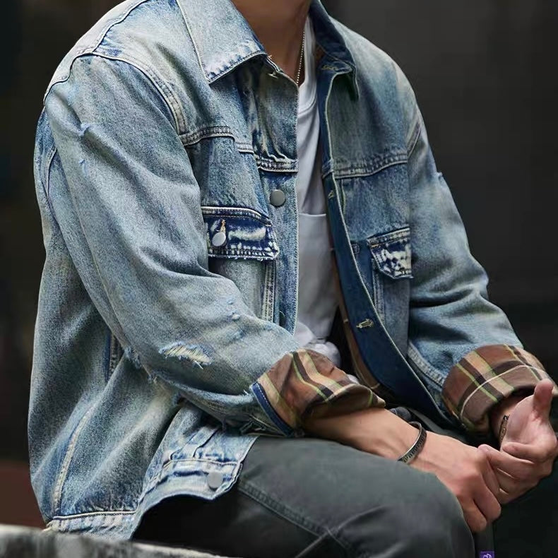 ハードウォッシュ ダメージ デニムジャケット(1Color)250864