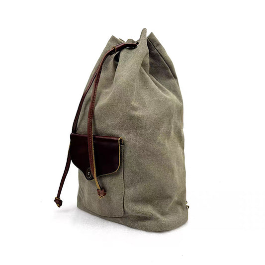 ポケット付 キャンバス リュック(4Colors)250416