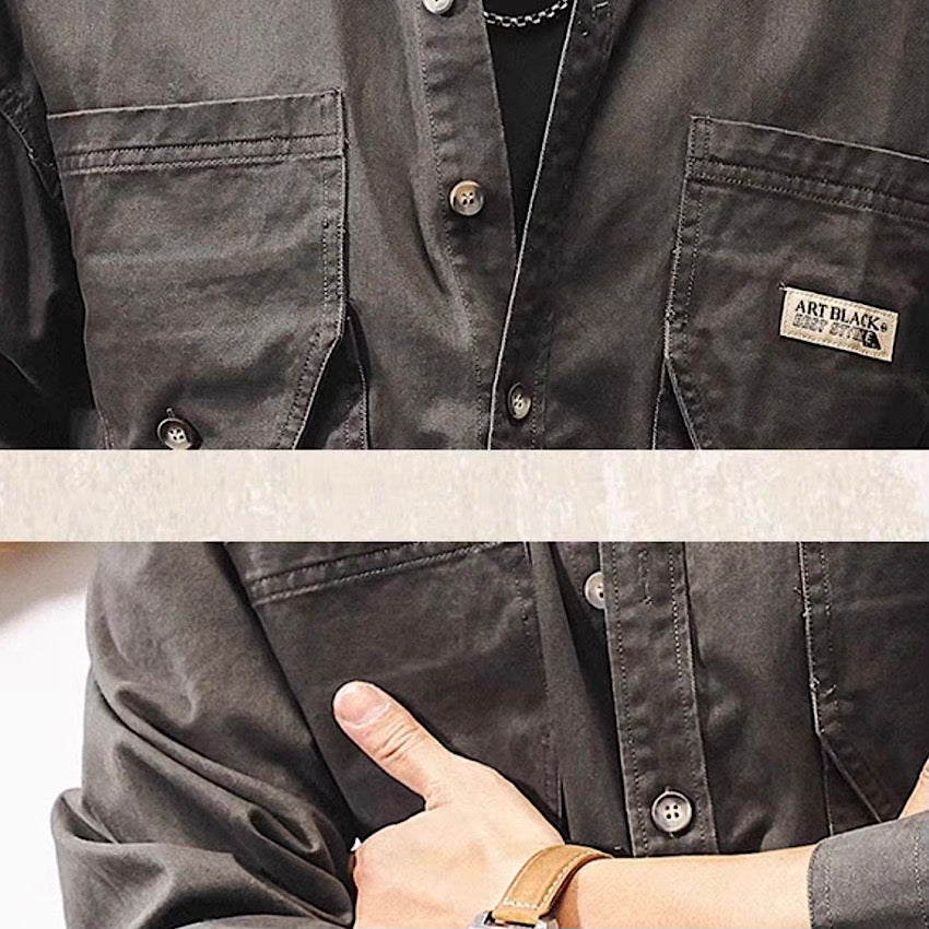 ロゴ入りデザインポケット付 ワークシャツ(3Colors)250010