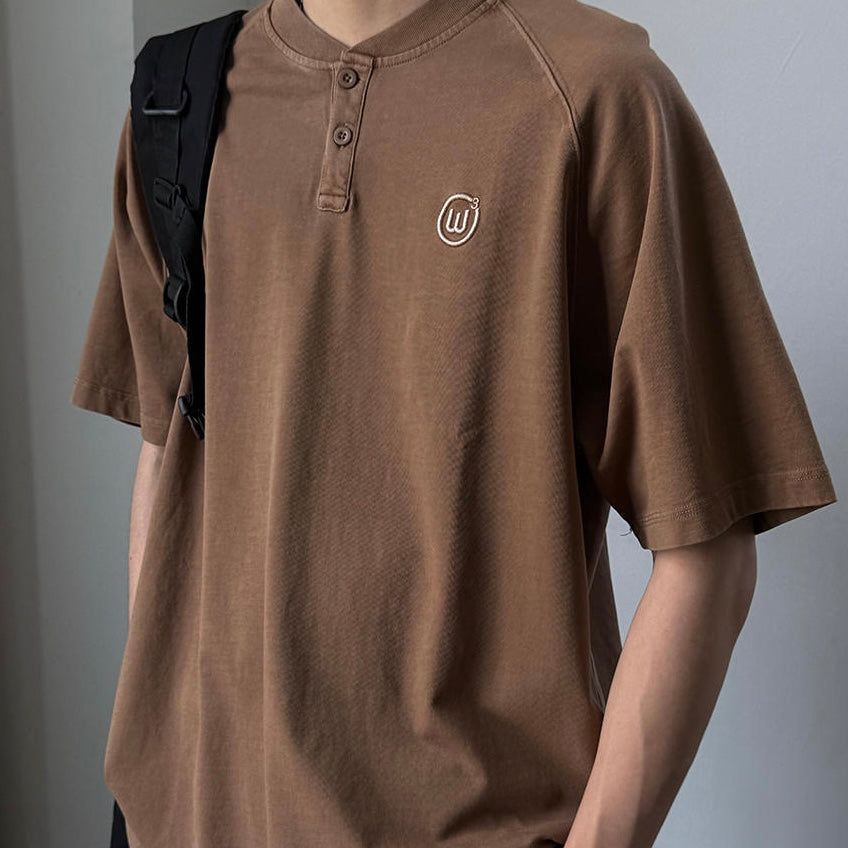 ラグランスリーブ ヘンリーネックTシャツ(2Colors)250645