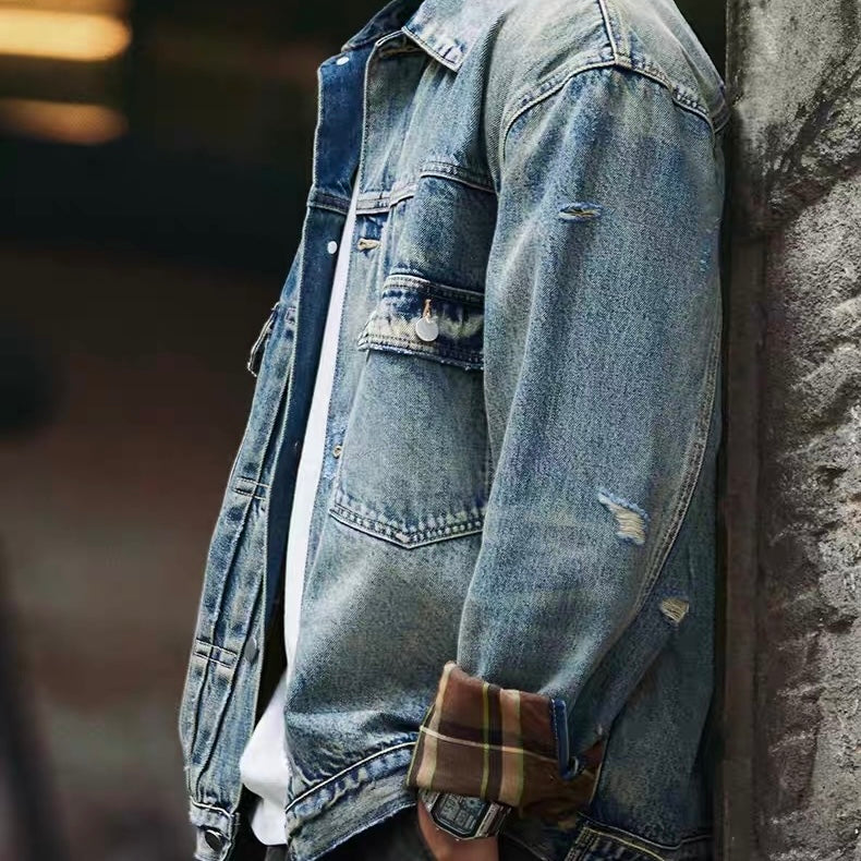 ハードウォッシュ ダメージ デニムジャケット(1Color)250864