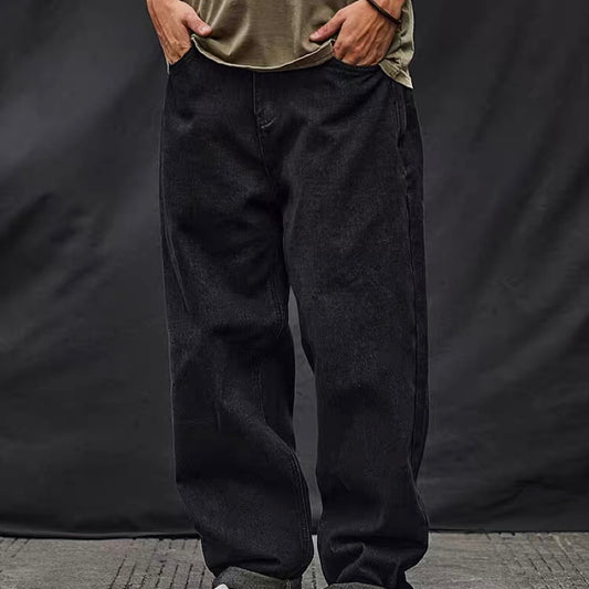 ワイドテーパード ウォッシュドデニムパンツ(4Colors)240807