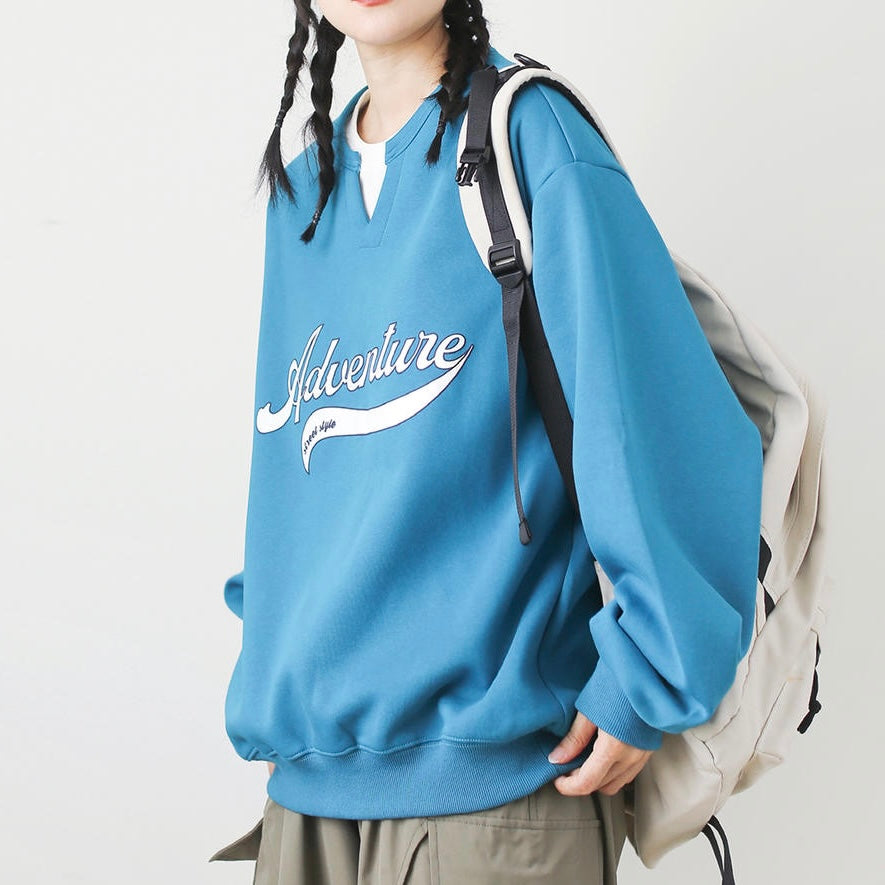 フェイクレイヤード オーバーサイズ ロゴスウェット(3Colors)250716