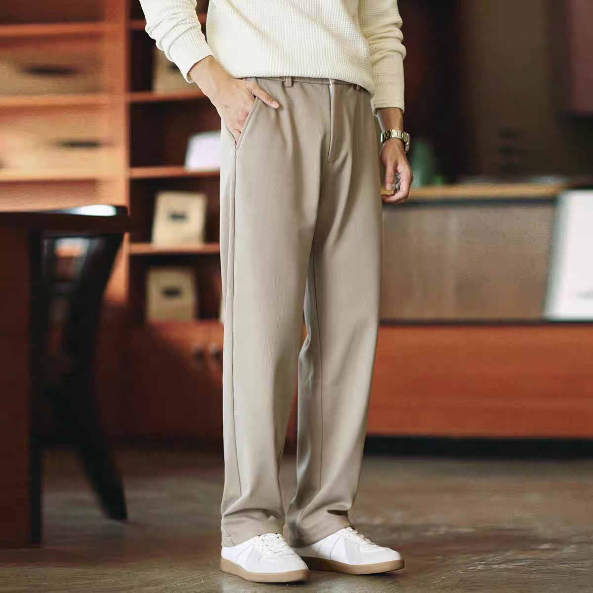 厚手 ストレッチ ストレートパンツ(1Color)250861