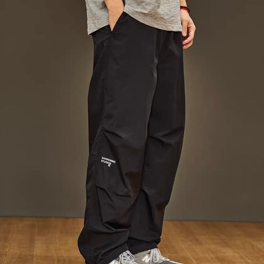 ワンポイントロゴ ワイド パラシュートパンツ(3Colors)250200