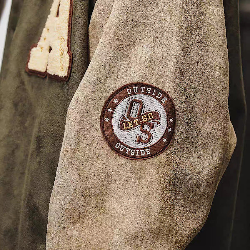 レトロ バイカラー ベースボールジャケット(2Colors)240965