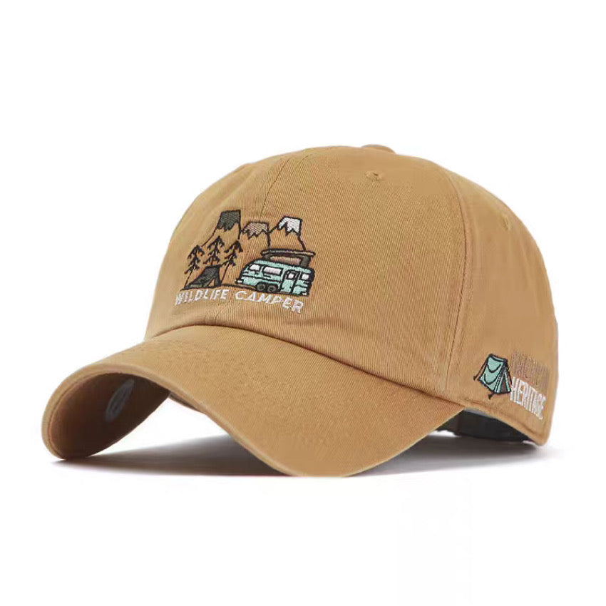 レトロ 刺繍 ベースボールキャップ(4Colors)250307