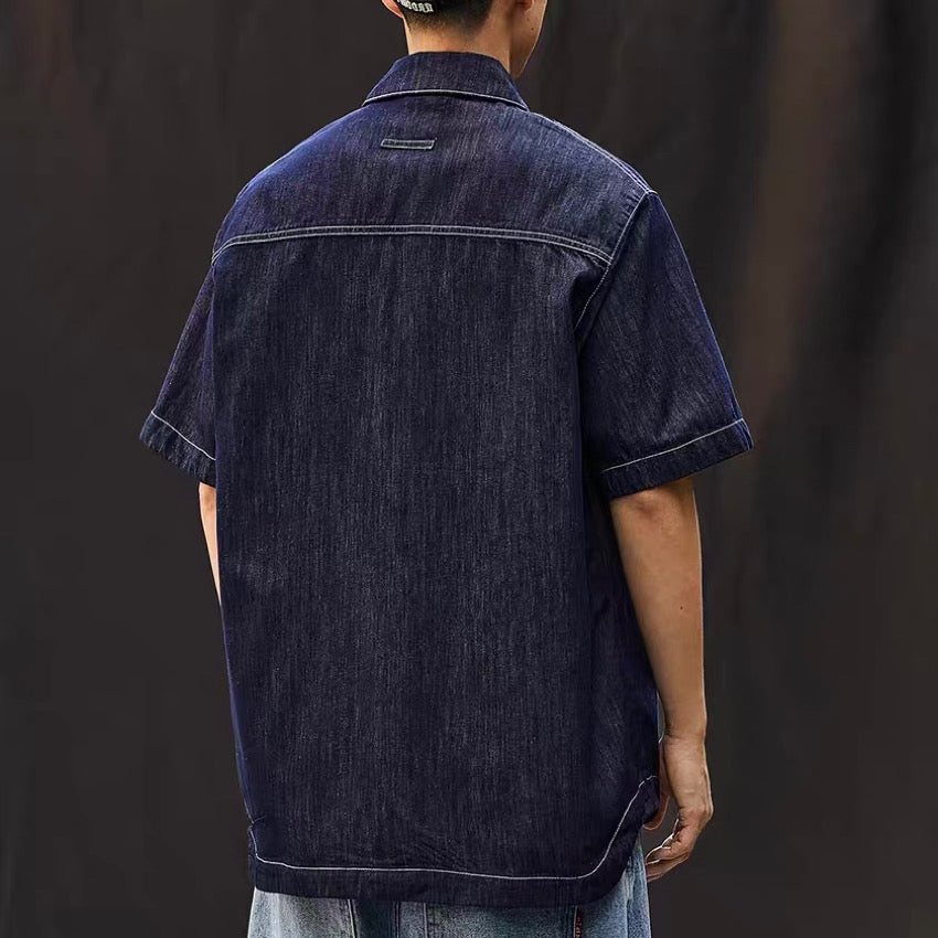 ステッチ 胸ポケット付 デニムシャツ(1Color)250368