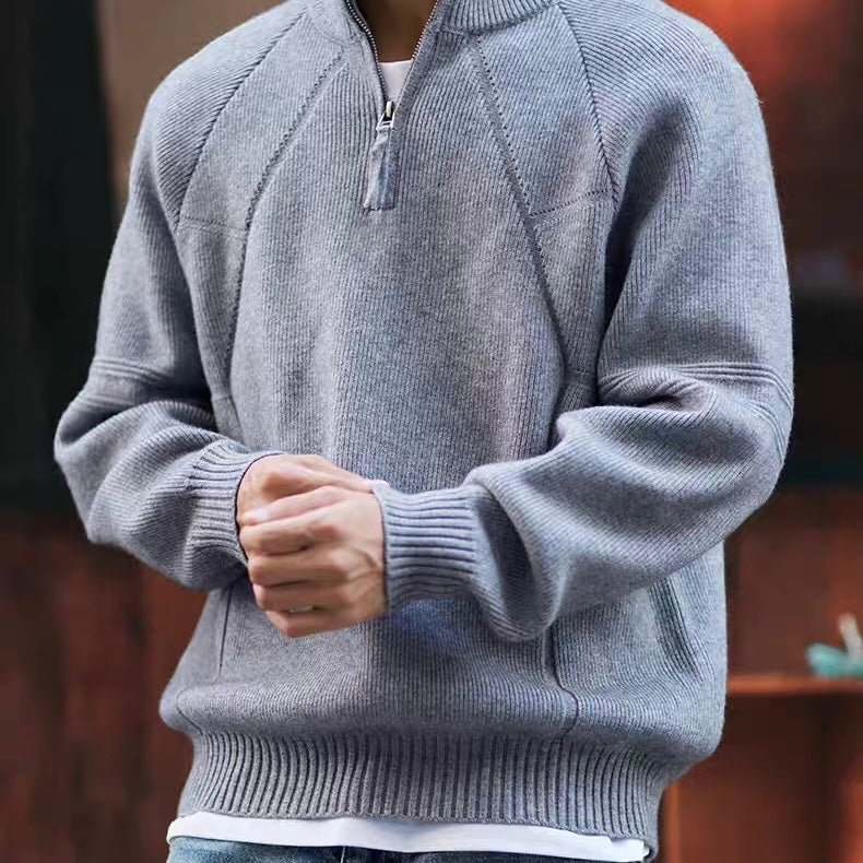 ハーフジップ ハイネック セーター(2Colors)250891