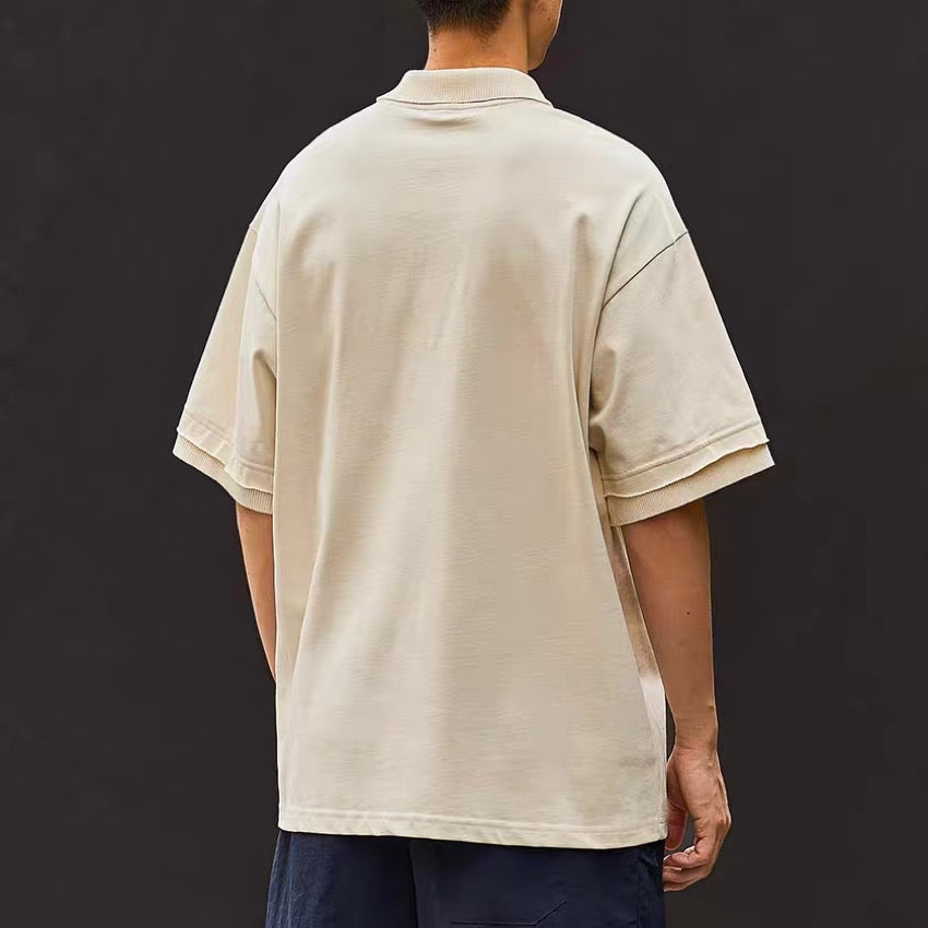 レトロ フェイクレイヤード ポロシャツ(2Colors)250387