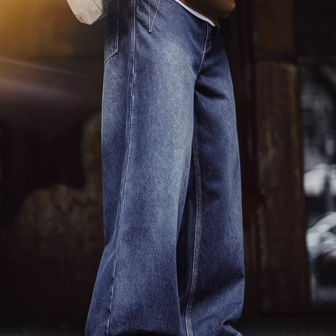 デザインポケット付 ワイドデニムパンツ(1Color)250938