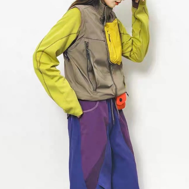 バイカラー ビッグポケット付 ベスト(3Colors)250841