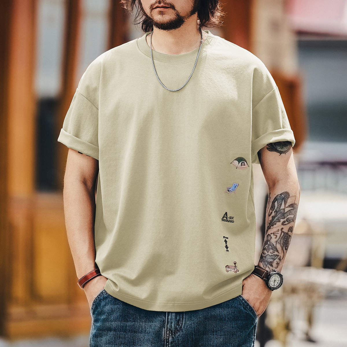 刺繍 キャンプロゴ Tシャツ(4Colors)250666