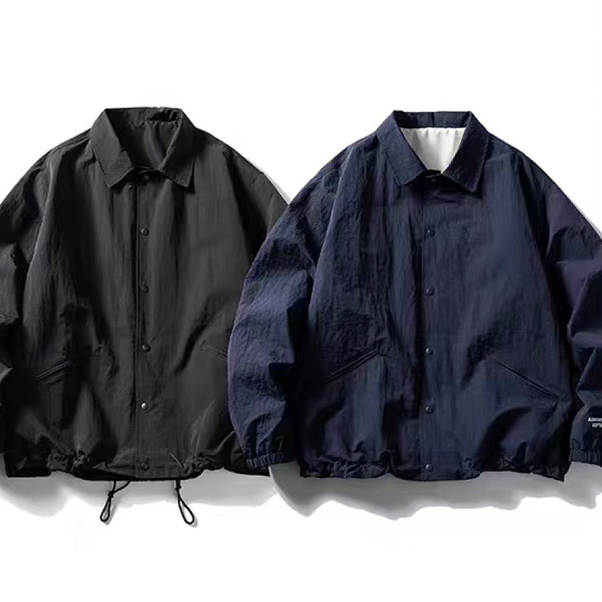 裾ドローコード シンプル コーチジャケット(2Colors)250158