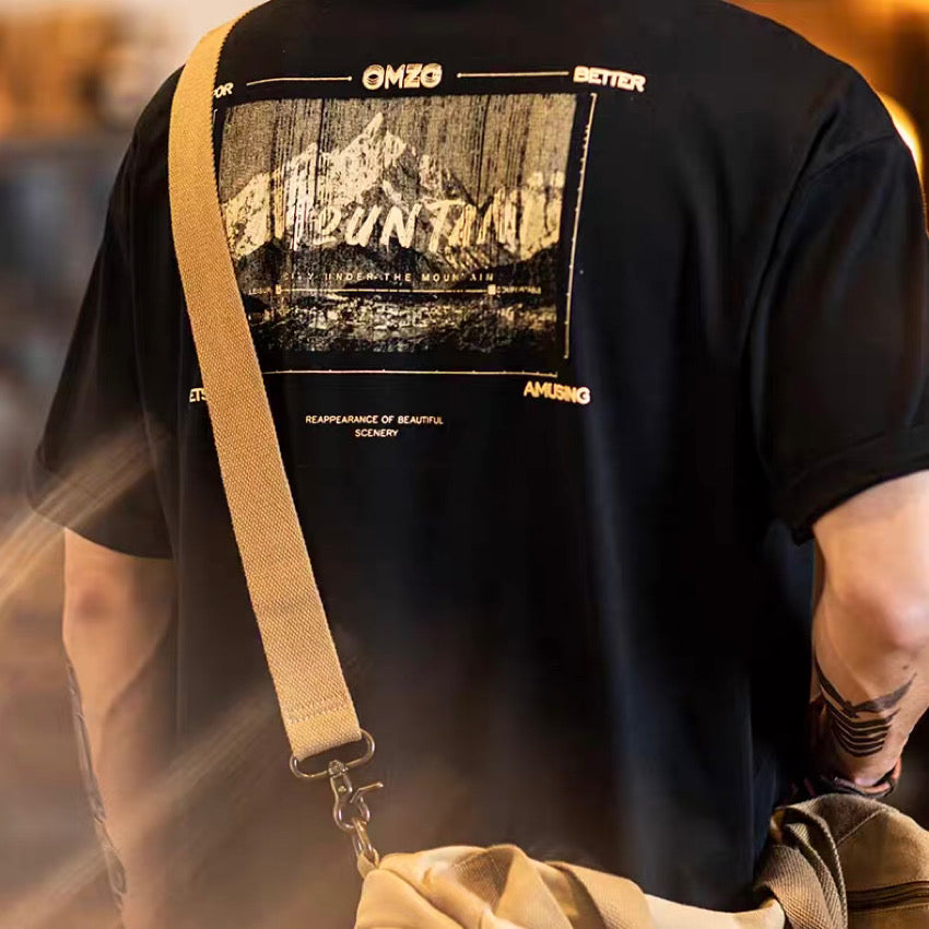 速乾 マウンテンモチーフ バックプリントTシャツ(2Colors)250362