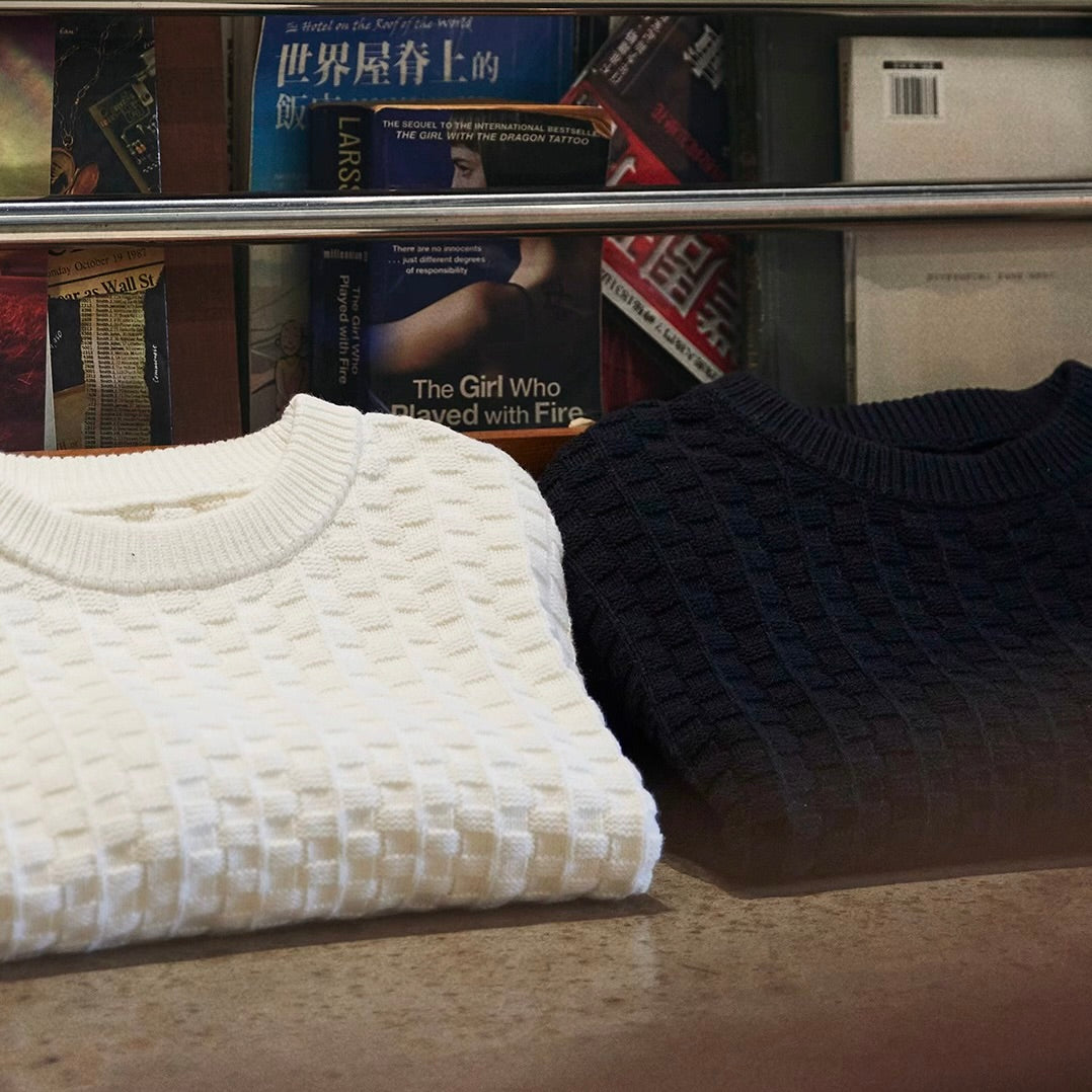 テクスチャー チェック編みセーター(2Colors)250971