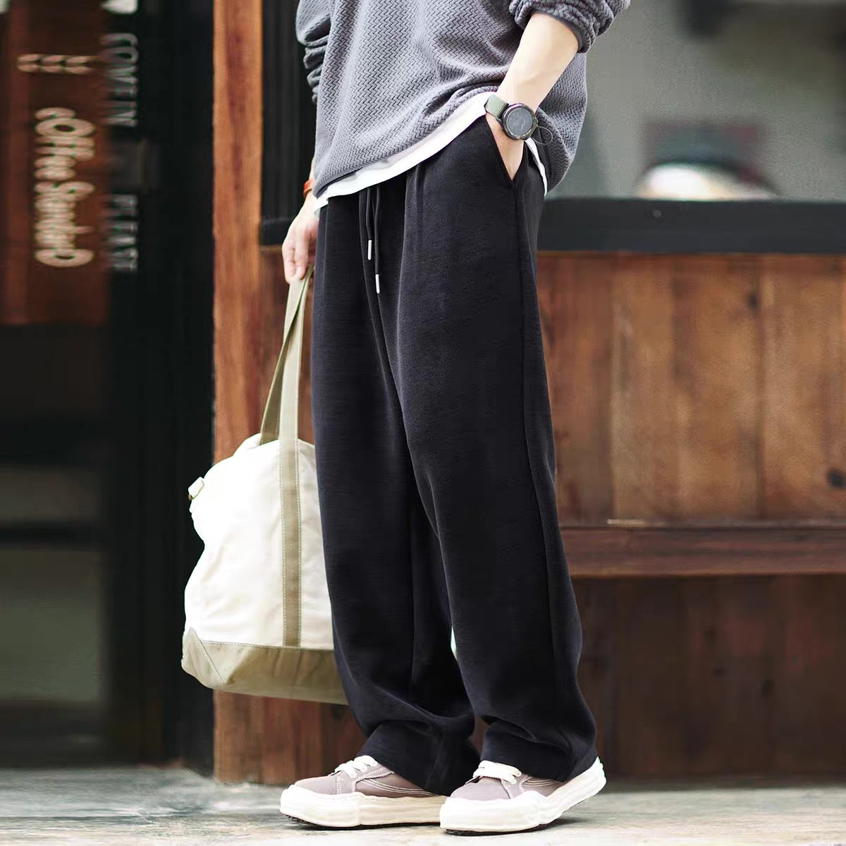 ストレッチ ワイド スウェットパンツ(2Colors)250863