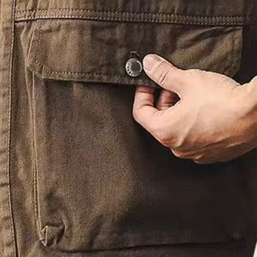 アメリカンレトロ ビッグポケット付 ワークジャケット(2Colors)241017