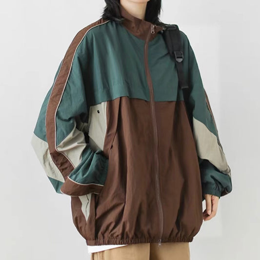 マルチカラー ダブルジップ スタンドネックジャケット(1Color)240564