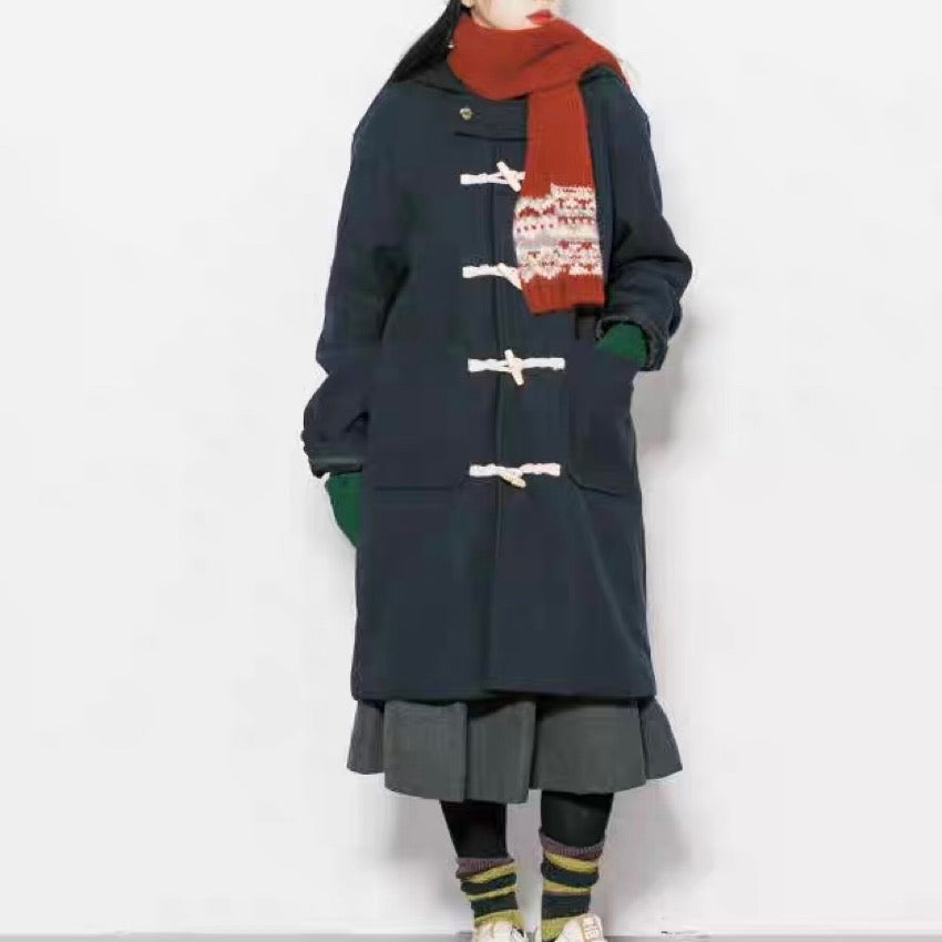 ロング丈 シンプル ダッフルコート(2Colors)241145