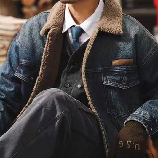 ボア×デニム レトロジャケット(2Colors)241126