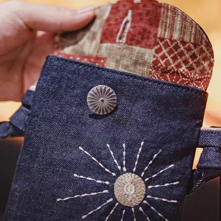 刺繍 デニム ミニポーチ(1Color)250127