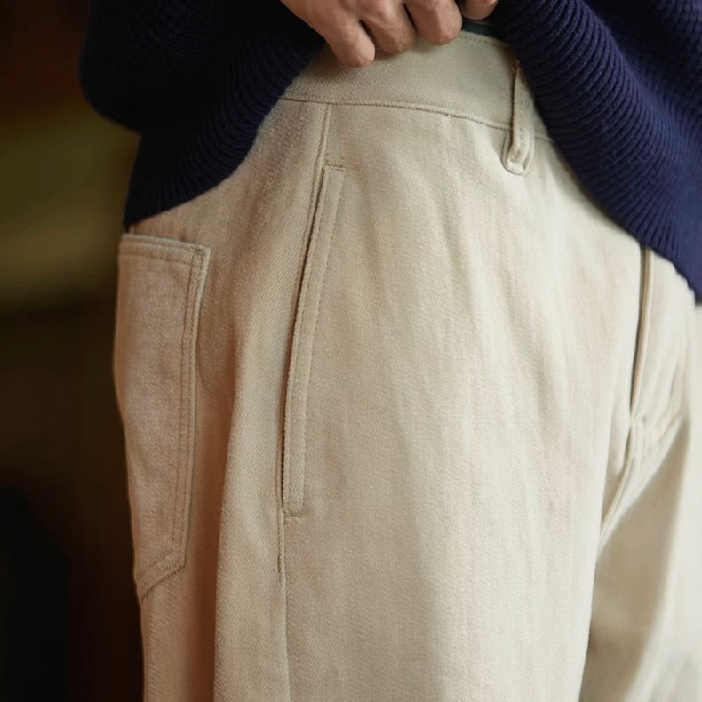 裏起毛 ホワイト ストレートパンツ(1Color)251011