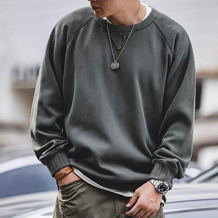 Vガゼット付 ラグランスリーブ プルオーバー(4Colors)240897