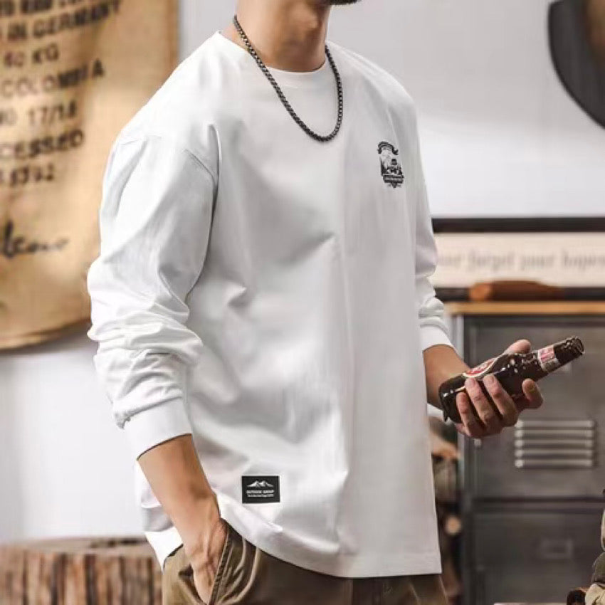シンプルロゴ ドロップショルダー 長袖Tシャツ(1Color)250123