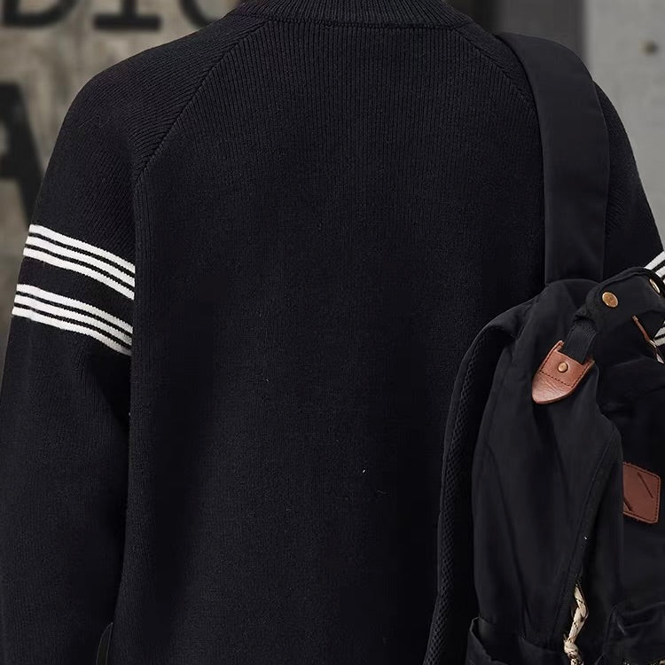 ラインデザイン ハーフジップ セーター(3Colors)251078