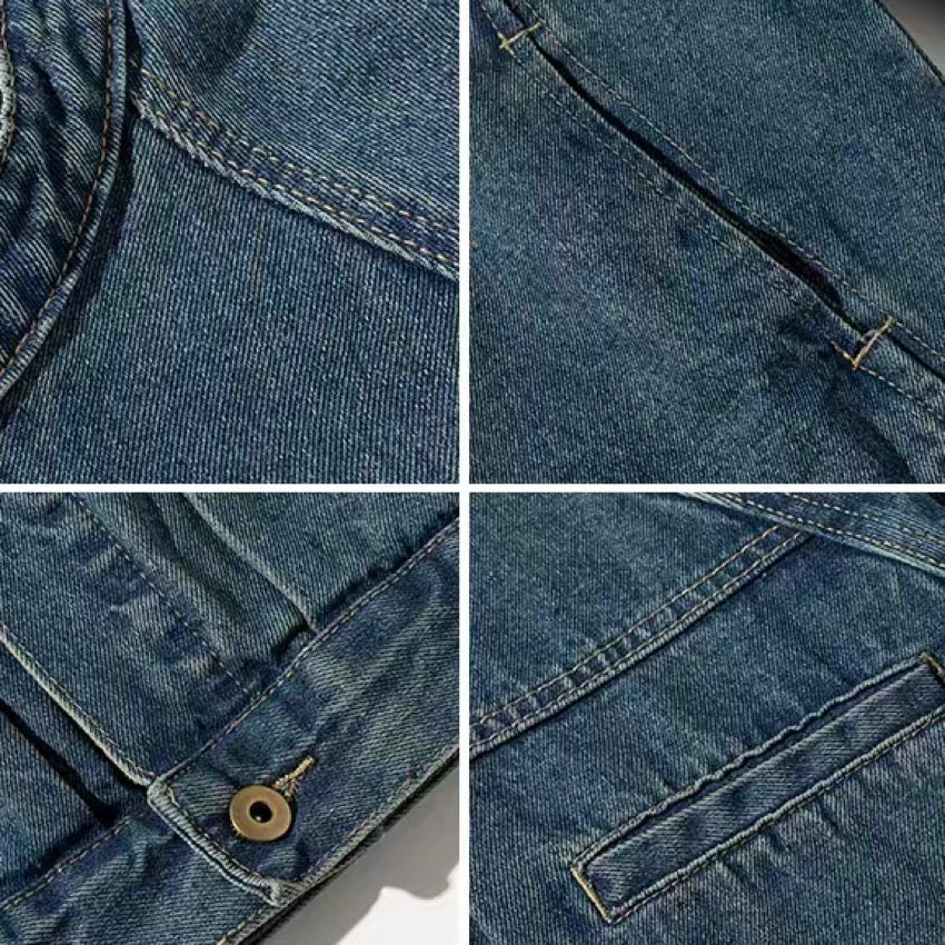 スタンドカラー ウォッシュドデニム ジャケット(2Colors)240756