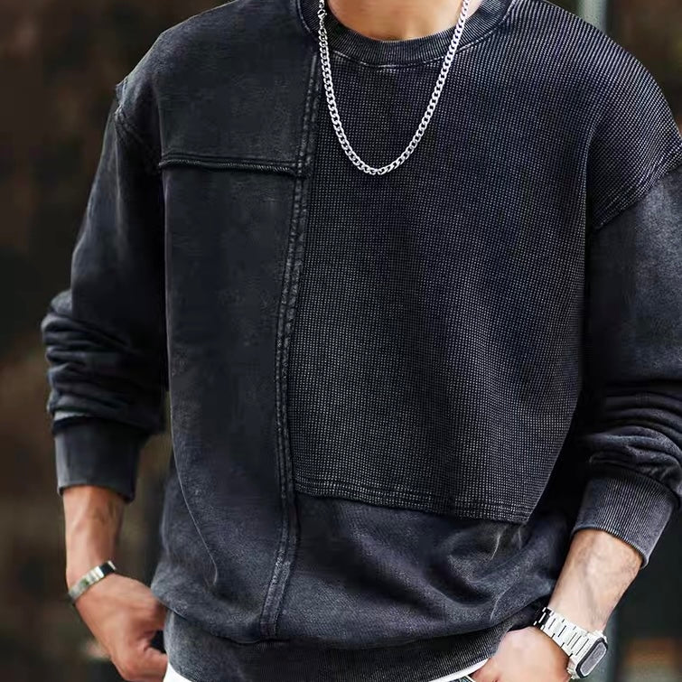 ワッフル パッチワーク ウォッシュドスウェット(2Colors)250859