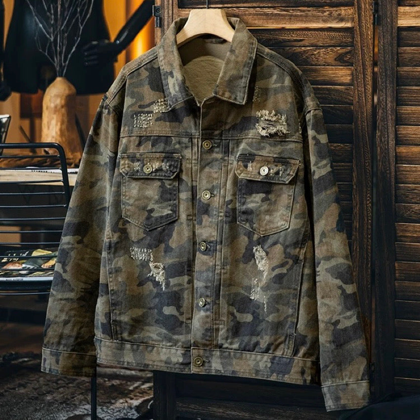 ダメージ 迷彩 デニムジャケット(1Color)250172