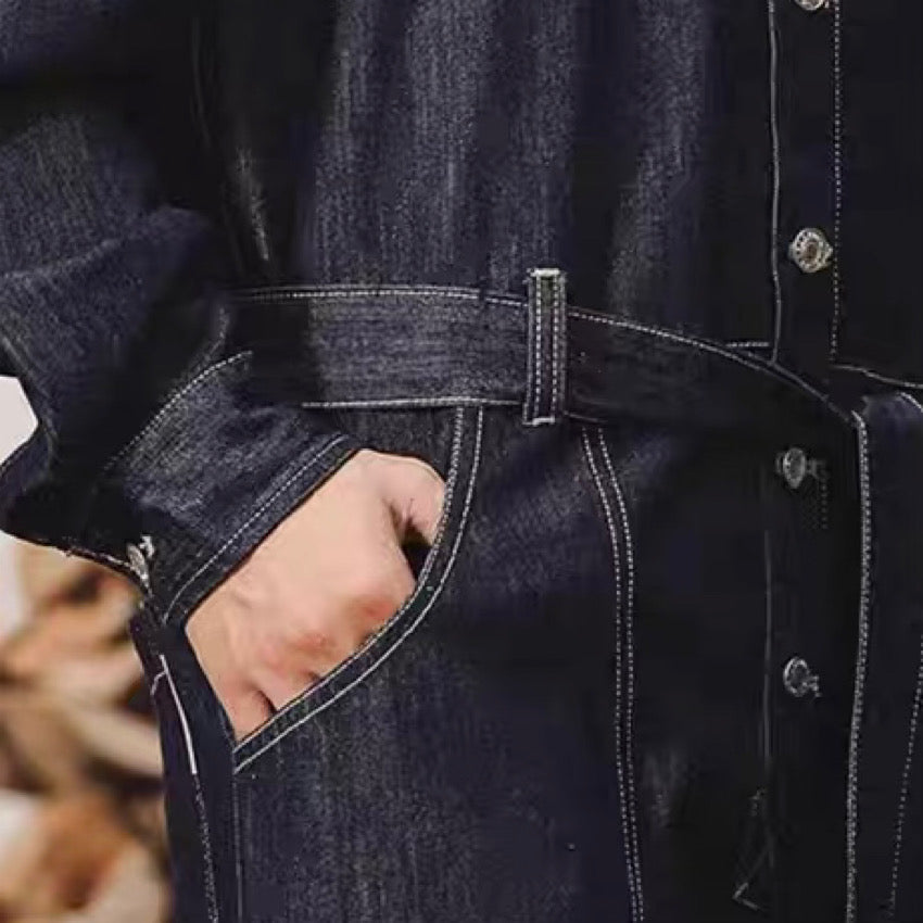 マルチポケット付 ルーズ デニムオーバーオール(1Color)240042