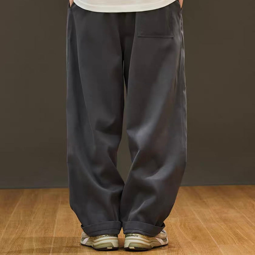 ロングベルト付 ワイドストレート カジュアルパンツ(4Colors)250237